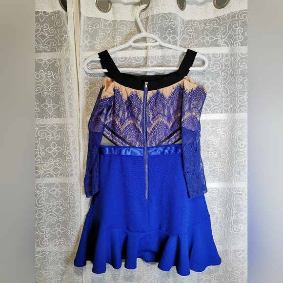 Kloss Up Dress in Nude/Black/Cobalt Blue - Picture 5 of 5